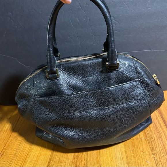 Michael Kors Soft  Black Leather Gold Metal Hardware Satchel Tote Handbag Purse - Picture 3 of 15